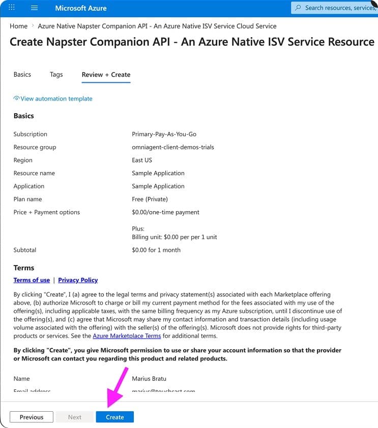Review and create